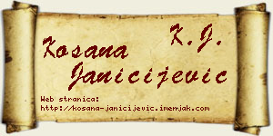 Kosana Janičijević vizit kartica